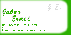 gabor ermel business card